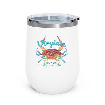 Virginia Beach Va Blue Crab Wine Tumbler | Mazezy