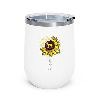 Vizsla Mom Sunflower Vizsla Gifts Dog Mom Mama Wine Tumbler | Mazezy
