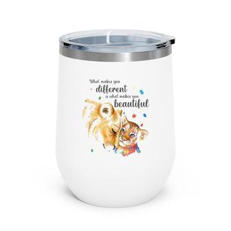 What Makes You Different Lion Mom Autism Child Awareness Wine Tumbler | Mazezy
