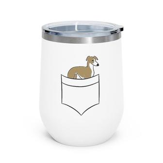 Whippet In The Pocket Cute Pocket Whippet Wine Tumbler | Mazezy