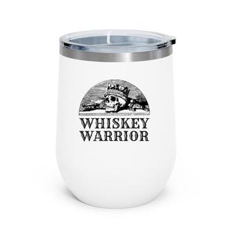 Whiskey Warrior With Vintage Skull Design Wine Tumbler | Mazezy