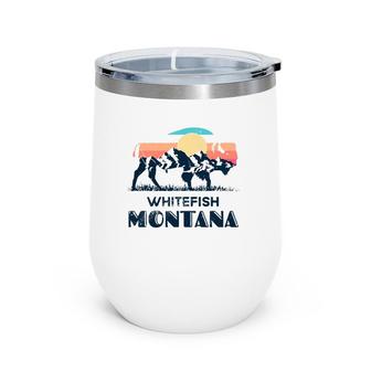 Whitefish Montana Vintage Hiking Bison Nature Wine Tumbler | Mazezy