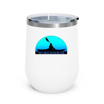 Wisconsin Kayak Souvenir I Love Kayaking Wine Tumbler | Mazezy