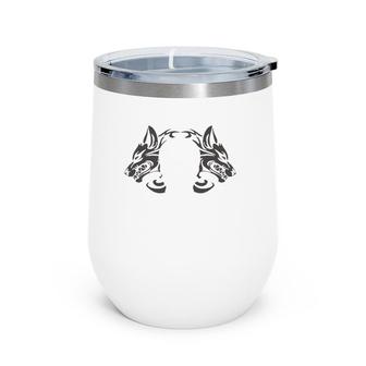 Wolf Skull Halloween Horror Gift Wine Tumbler | Mazezy