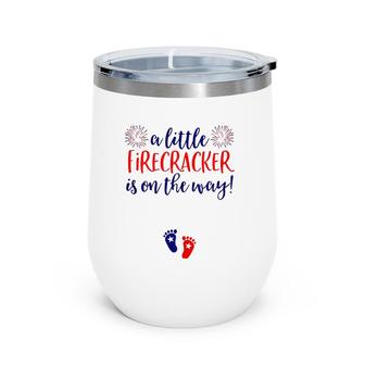 Womens 4Th Of July Pregnancy Announcement Couples Baby Reveal Wine Tumbler | Mazezy