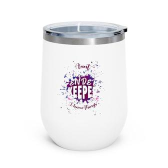 Womens Aunt Gender Keeper I Know Things Family Baby Reveal Party Wine Tumbler | Mazezy
