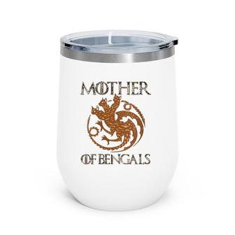 Womens Bengal Cat Kitten Mother Gift V-Neck Wine Tumbler | Mazezy