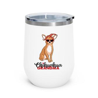 Womens Chihuahua Grandma Pet Lover Wine Tumbler | Mazezy