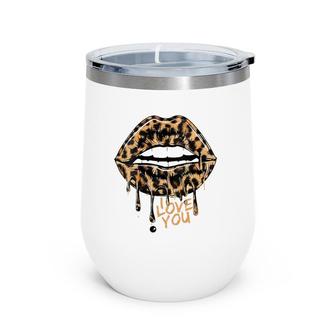 Womens Cool Leopard Print Bite Cheetah Mom Mouth Sexy Leopard Lips Wine Tumbler | Mazezy