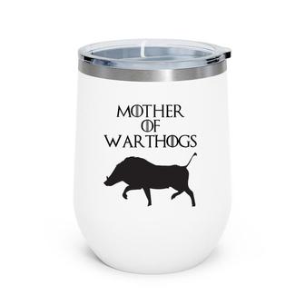 Womens Cute & Unique Black Mother Of Warthogs E010538 Ver2 Wine Tumbler | Mazezy