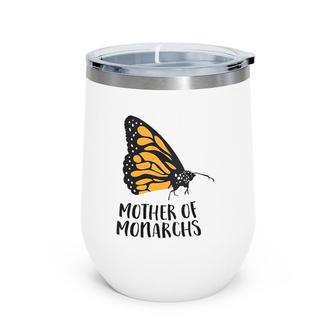 Womens Cute Butterfly Mother Of Monarchs Butterfly V-Neck Wine Tumbler | Mazezy