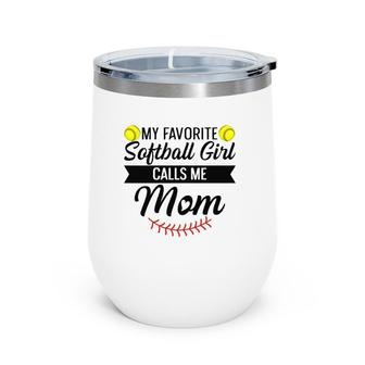 Womens Fastpitch Softball Design For Your Softball Mom Wine Tumbler | Mazezy