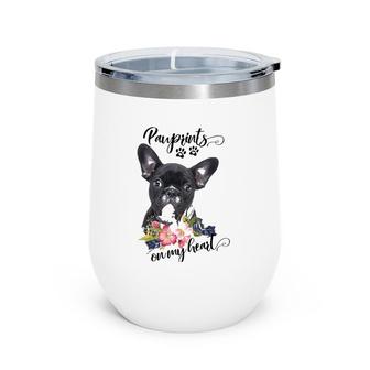 Womens French Bulldog Frenchie Mom Frenchie Mama Black Frenchie V-Neck Wine Tumbler | Mazezy