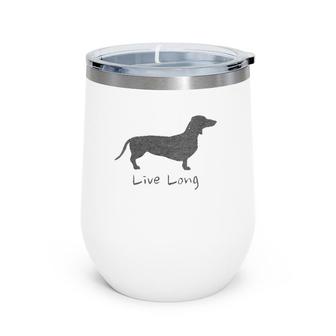 Womens Funny Dog Lover Dachshund Doxie Dogs Distressed Design Gift Wine Tumbler | Mazezy