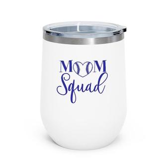 Womens Mom Squad Purple Lettered Top For The Proud Mom To Wear Wine Tumbler | Mazezy