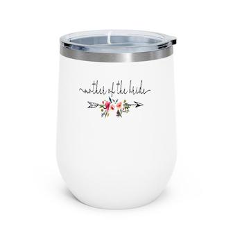 Womens Mother Of The Bride Cute Wedding Party Boho Flowers Gift Raglan Baseball Tee Wine Tumbler | Mazezy