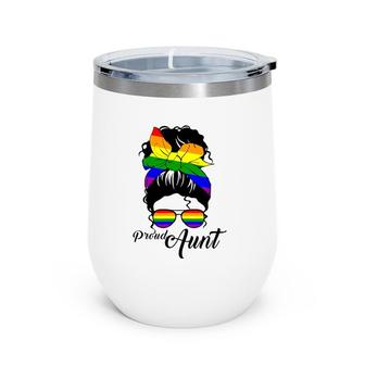 Womens Proud Aunt Mother's Day Gay Pride Lgbt-Q Wine Tumbler | Mazezy UK