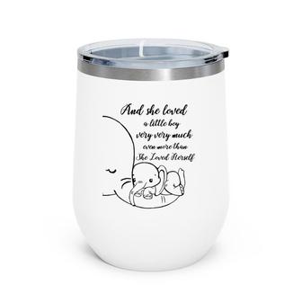 Womens Proud Mother Of A Boy Mom Gift From Boyson Elephant Saying Wine Tumbler | Mazezy AU