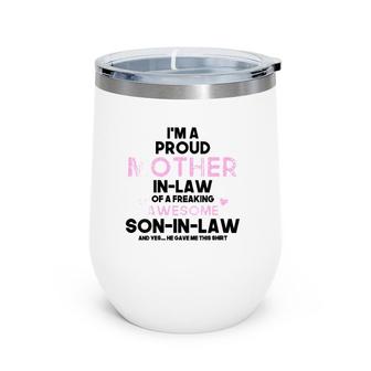 Womens Proud Mum Gift Mothers Day Awesome Mother In Law Wine Tumbler | Mazezy