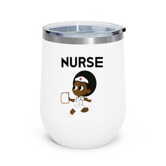 Womens Rn Cna Lpn Nurse Gifts Black Nurses Wine Tumbler | Mazezy