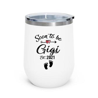 Womens Soon To Be Gigi 2021 Mother's Day For Mom Pregnancy Wine Tumbler | Mazezy DE