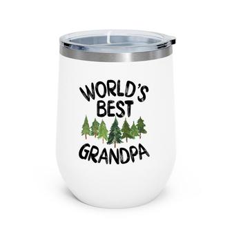 World's Best Grandpa Cute Outdoorsman Father's Day Wine Tumbler | Mazezy
