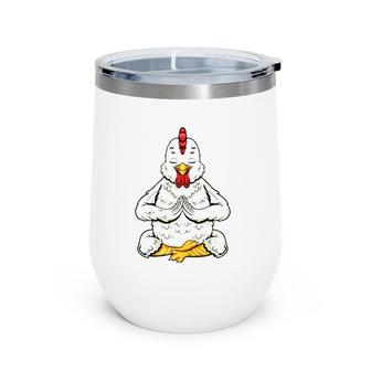 Yoga Chicken Gift Funny Chicken Gifts Farm Lovers Yoga Wine Tumbler | Mazezy