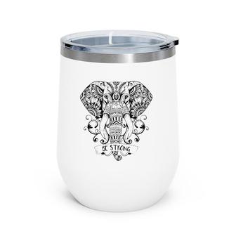 Yoga Mandala Elephant Ganesha Tribal Ornaments Chakra Wine Tumbler | Mazezy