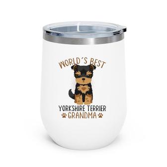Yorkshire Terrier Grandma Yorkie Grandmother Mother's Day Wine Tumbler | Mazezy UK