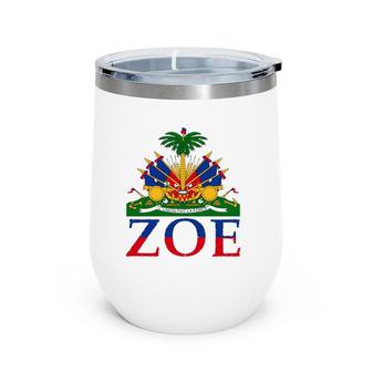 Zoe Cute Haiti Honored Flag Day Gift Wine Tumbler | Mazezy