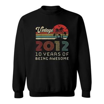 10 Year Old Birthday Vintage 10 Birthday Sweatshirt - Seseable