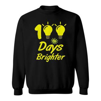 100 Days Brighter 100 Days Of School For Teacher Student Sweatshirt | Mazezy