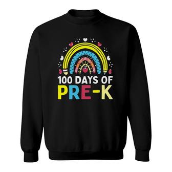 100 Days Of Pre K Happy 100Th Day Of School Teacher Kids Sweatshirt | Mazezy