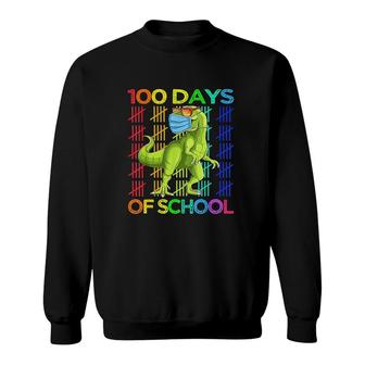 100 Days Of School Dinosaur Trex Wearing Smarter Kids Sweatshirt - Seseable