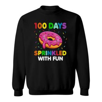 100 Days Of School Sprinkled With Fun Donut Teacher Student Sweatshirt | Mazezy DE