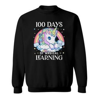 100 Days Of School Unicorn Girls Teacher 100Th Day Of School V2 Sweatshirt - Thegiftio UK