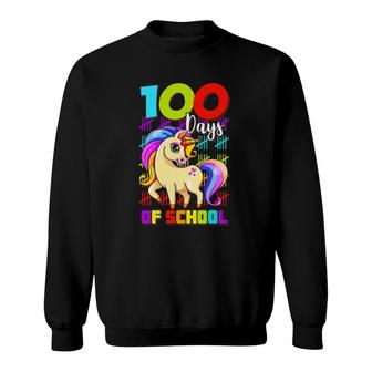100 Days Of School Unicorn Lover Boys Girls 100 Days Smarter Sweatshirt | Mazezy
