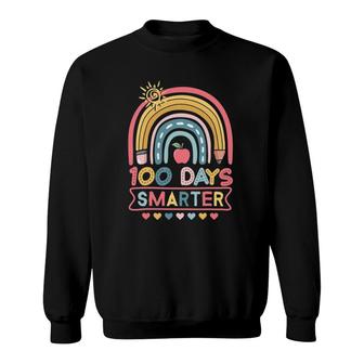 100 Days Smarter 100Th Day Of School Teacher Girls Boys Kids Sweatshirt | Mazezy