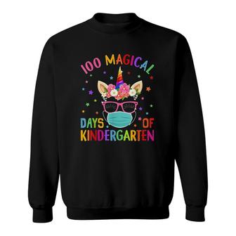 100 Magical Days Of Kindergarten School Unicorn Girl Sweatshirt | Mazezy
