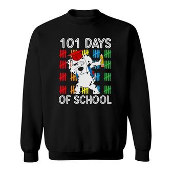 101 Days Of School Dalmatian Dog 100 Days Smarter Boys Girls Sweatshirt | Mazezy