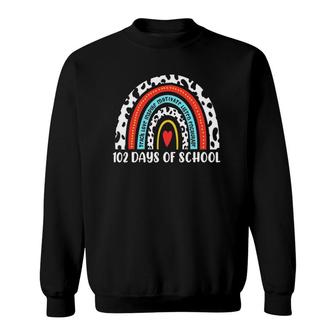 102 Days School Rainbow 101 Days Smarter Dalmatian Dog Lover Sweatshirt | Mazezy