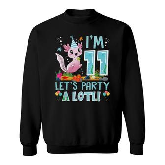 11 Years Old Axolotl 11Th Birthday Party Boys Girls Sweatshirt | Mazezy