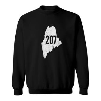 207 Maine State Area Code Outline Pride Sweatshirt | Mazezy