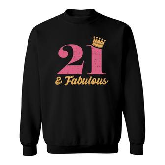 21 And Fabulous 21St Birthday Party Born 2000 Gift Women Sweatshirt | Mazezy