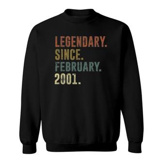 21St Birthday Vintage Legendary Since February 2001 Ver2 Sweatshirt | Mazezy