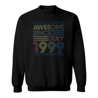 22Nd Birthday Gifts Vintage - Awesome Since July 1999 Ver2 Sweatshirt | Mazezy