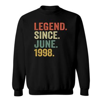 23Rd Birthday Gif Legend Since June 1998 23 Years Old Sweatshirt | Mazezy
