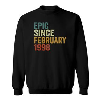 25 Years Old Gifts 25Th Birthday Epic Since February 1998 Ver2 Sweatshirt | Mazezy