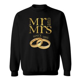 27Th Wedding Anniversary Gift Mr & Mrs Since 1995 Couple Sweatshirt | Mazezy