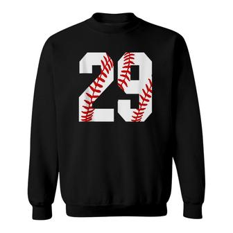 29 Baseball Laces Baseball Mom Baseball Player Number 29 Ver2 Sweatshirt | Mazezy